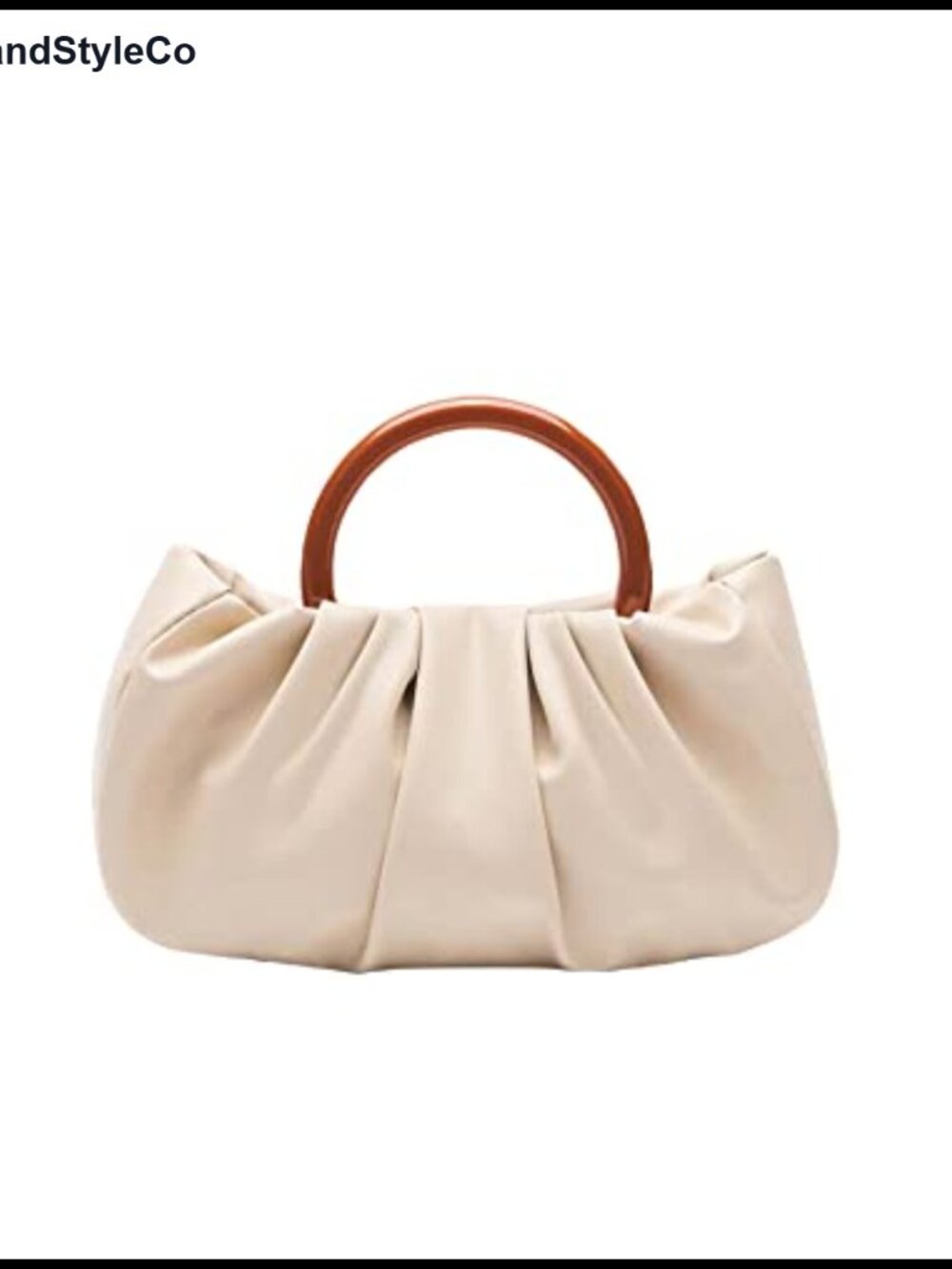 Verdusa Faux Leather Ruched Small Clutch Purse Pleated Dumpling Pouch Bag
